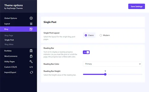 KeyDesign Pro - Theme options