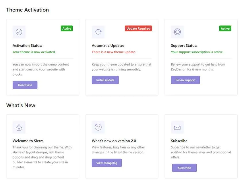 Keydesign theme options